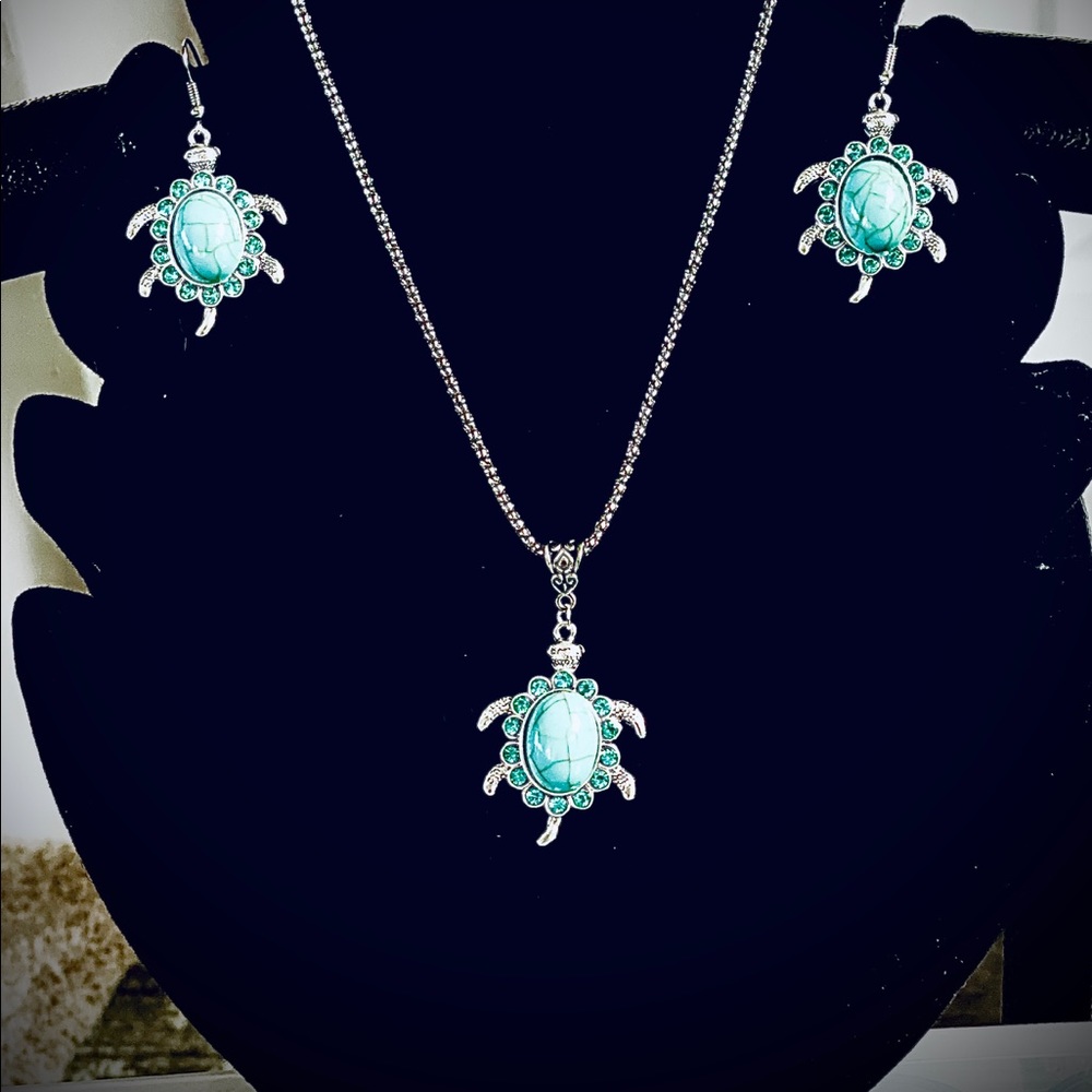 Turtle Earrings & Necklace